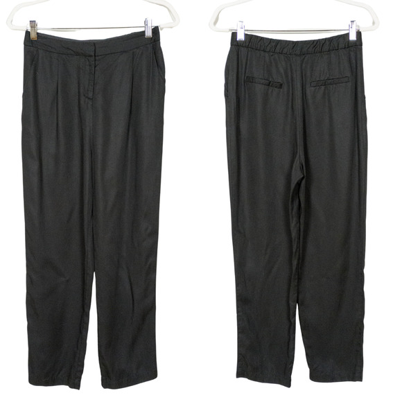 VETTA The Every Day Pant Black Tencel Edgy Capsule Pockets Pleated Women's 6 - Picture 2 of 5